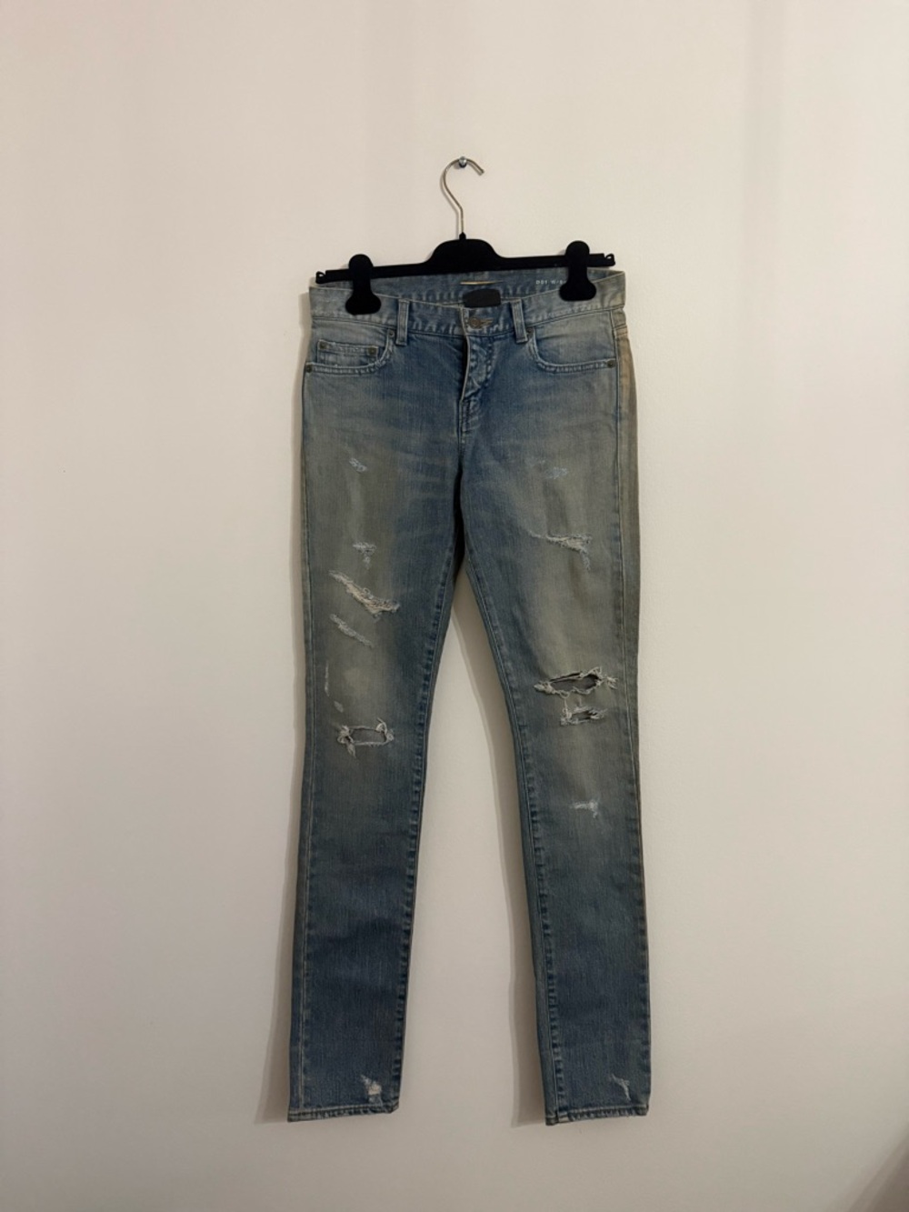 Saint Laurent Light Blue Distressed Skinny Jeans. New without tag. Size 26